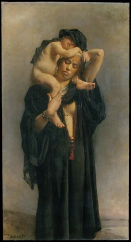 An Egyptian Peasant Woman and Her Child by Léon Bonnat, painting, 1869-1870