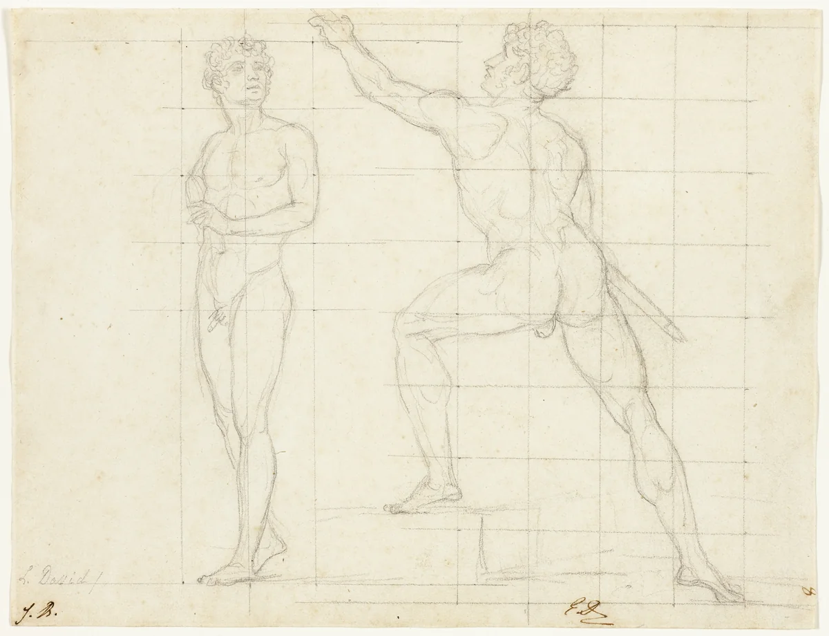 Study for "The Distribution of the Eagles" by Jacques-Louis David, drawing, 1805-1810