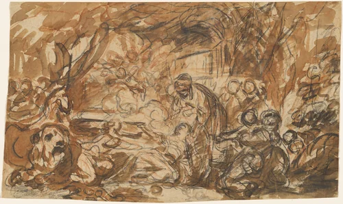 A Young Woman Overcome by Love [recto] by Jean-Baptiste Deshays, drawing, 1758-1765