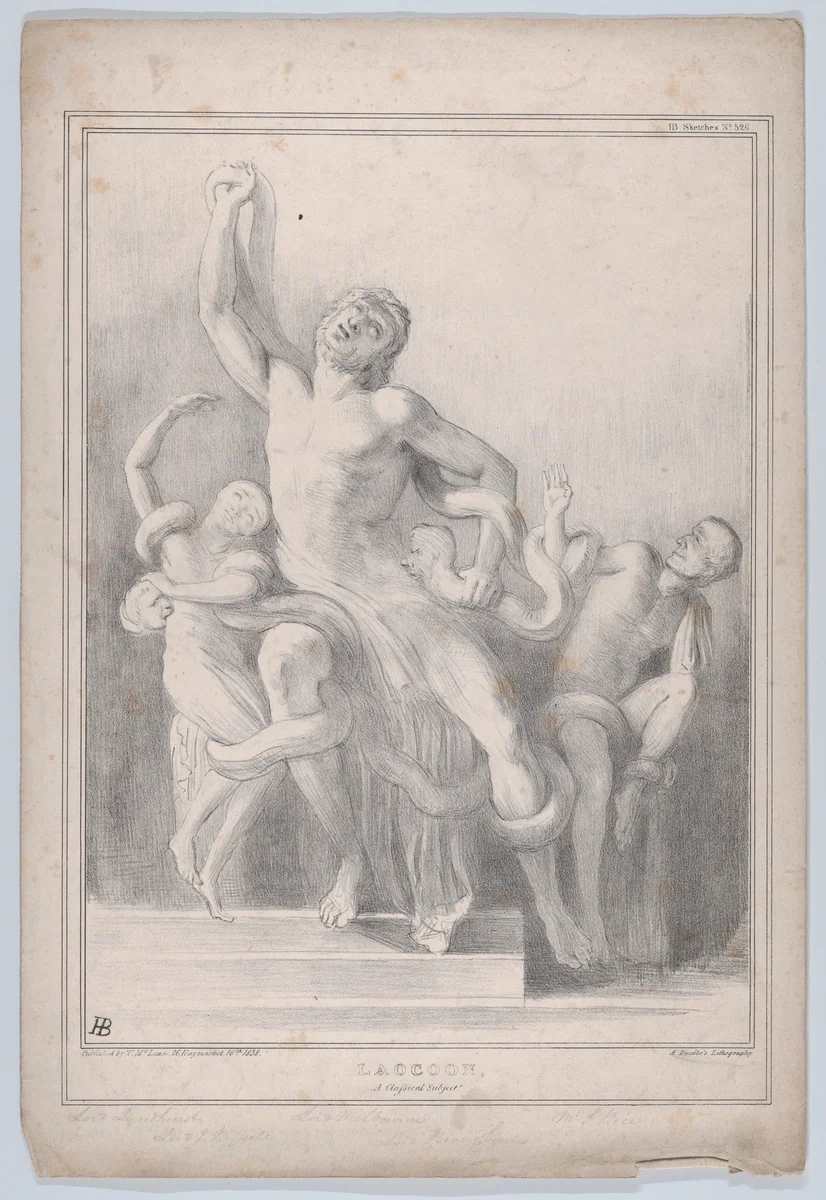 Laocoon: A Classical Subject by John Doyle, print, 1838