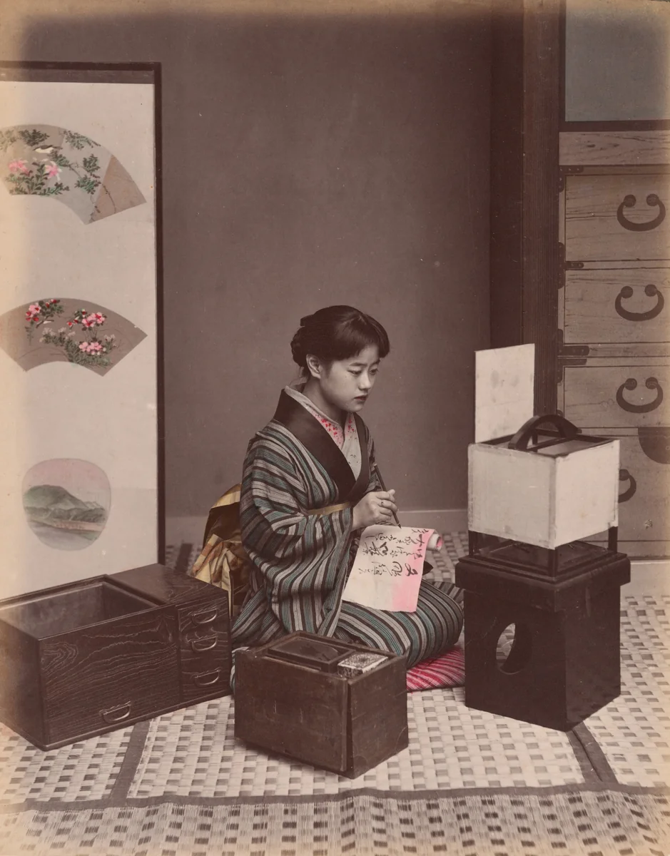 Writing Letter by British 19th Century, photograph, 1875-1885