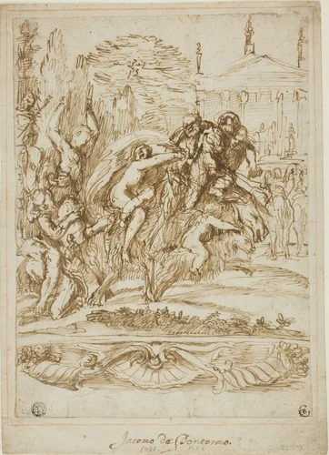 Bacchanal Scene by Unknown Artist, drawing, 1600-1699