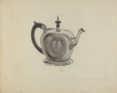 Silver Teapot by Aaron Fastovsky, index of american design, 1938