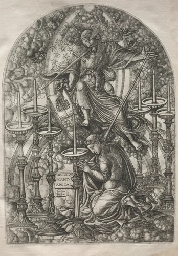 The Apocalypse: St. John Sees Seven Golden Candlesticks by Jean Duvet, print, 1546-1556