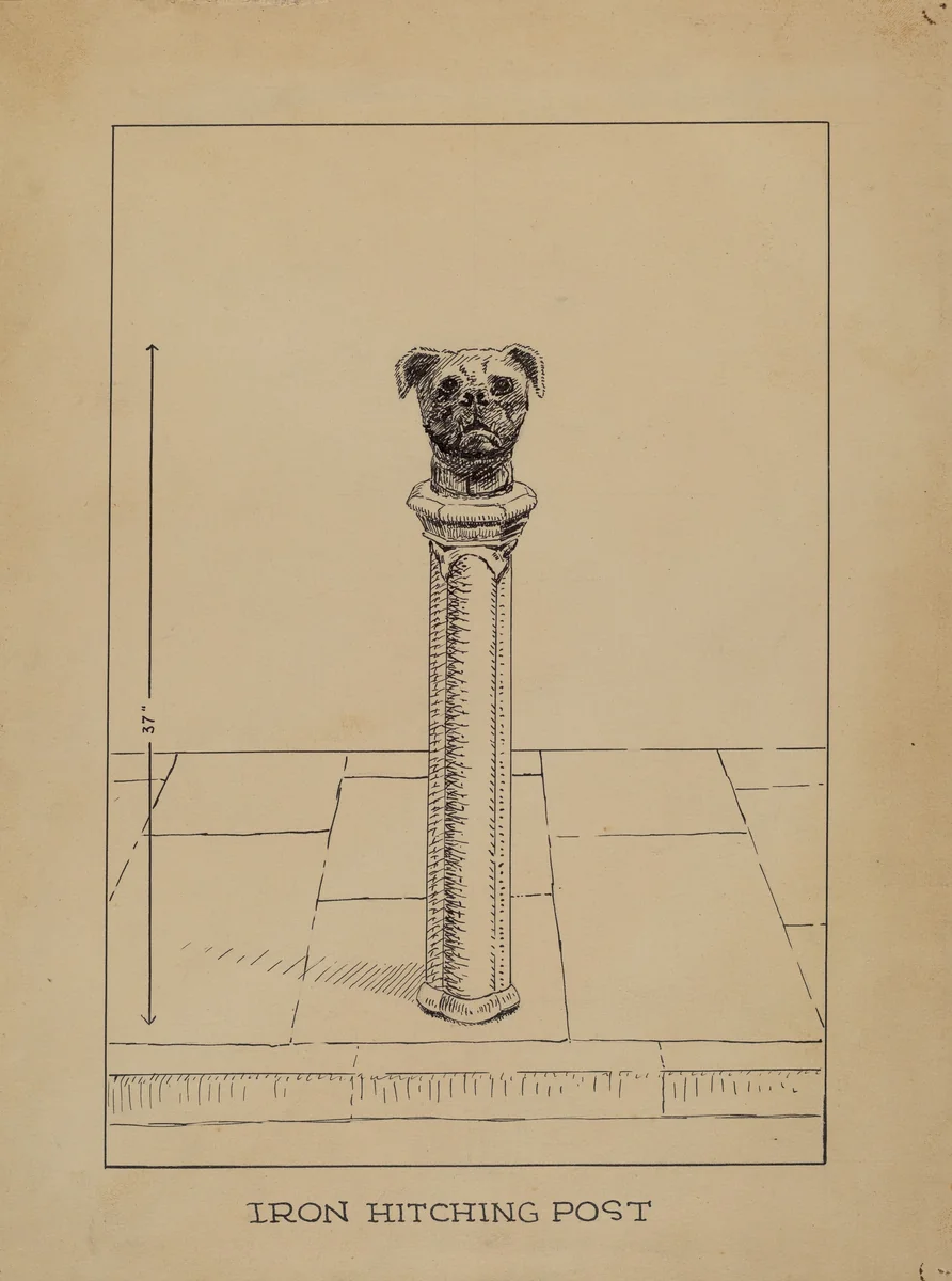 Cast Iron Hitching Post by Lucien Verbeke, index of american design, 1935-1942