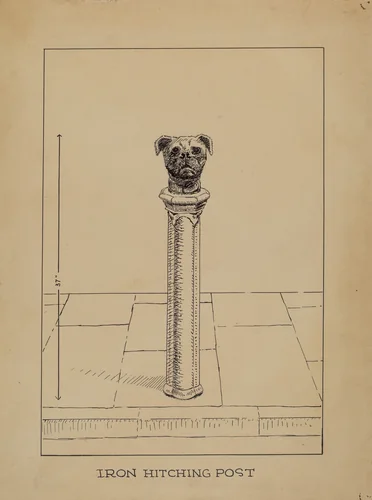 Cast Iron Hitching Post by Lucien Verbeke, index of american design, 1935-1942