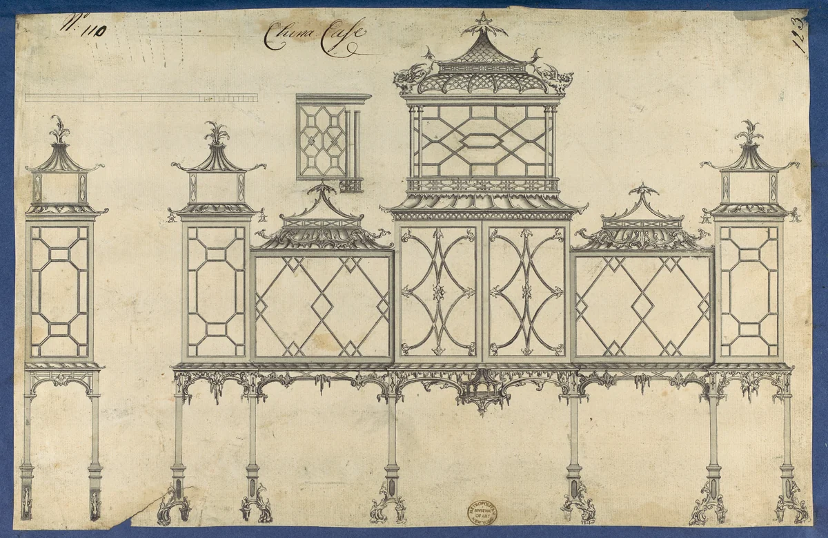 China Case, from Chippendale Drawings, Vol. II by Thomas Chippendale, drawing, 1753