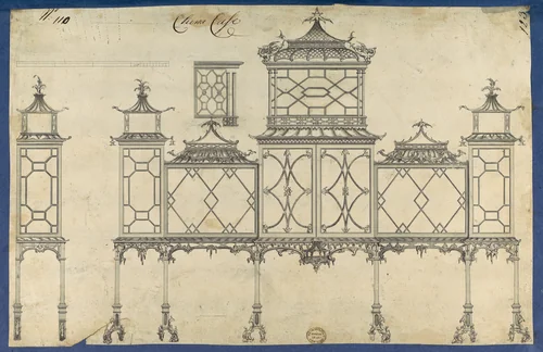 China Case, from Chippendale Drawings, Vol. II by Thomas Chippendale, drawing, 1753