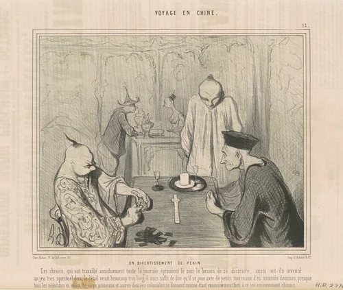 Un divertissement de pékin by Honoré Daumier, print, 1844