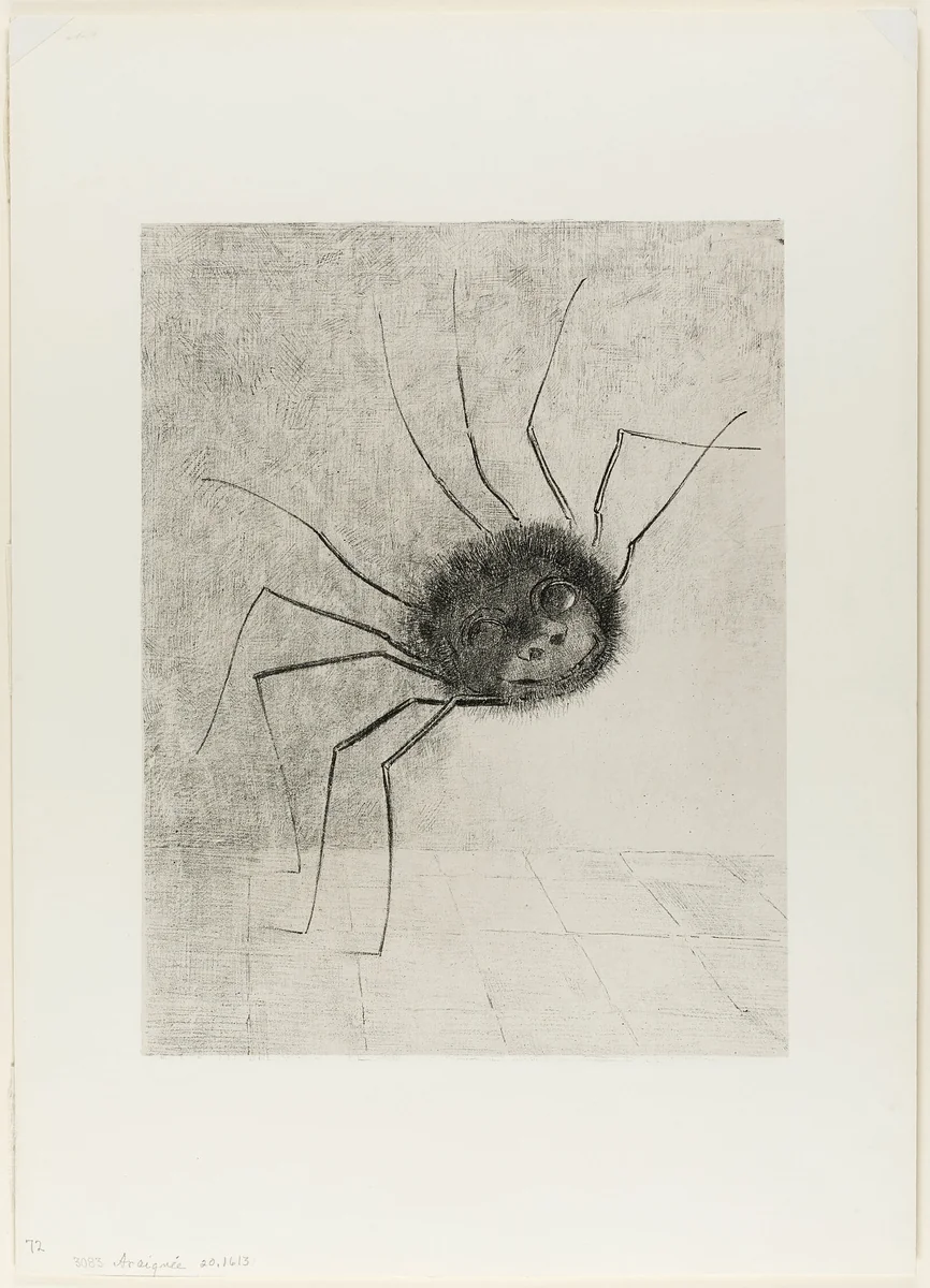 Spider by Odilon Redon, print, 1887