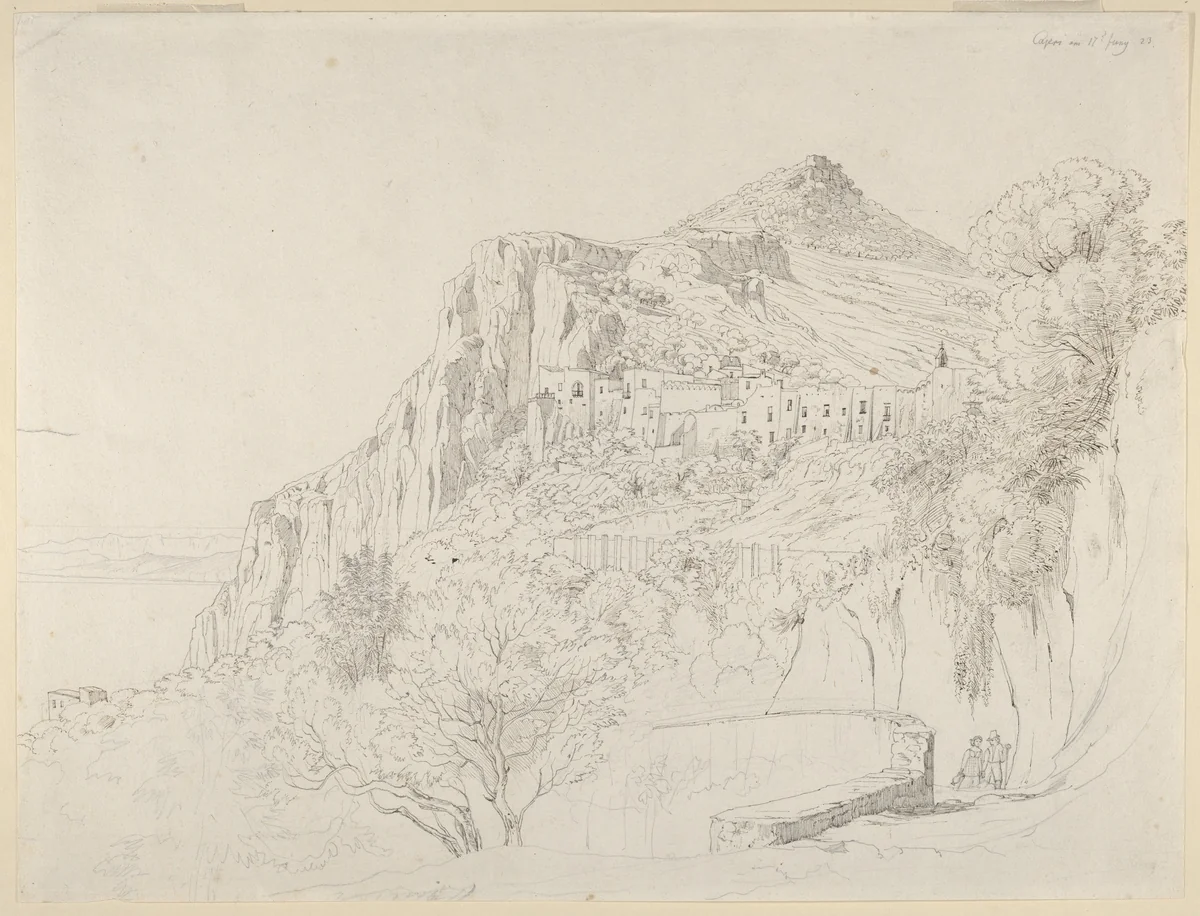 View of Capri by Carl Wagner, drawing, 1823