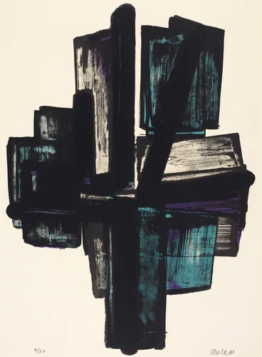 Lithograph no. 4 by Pierre Soulages, print, 1957