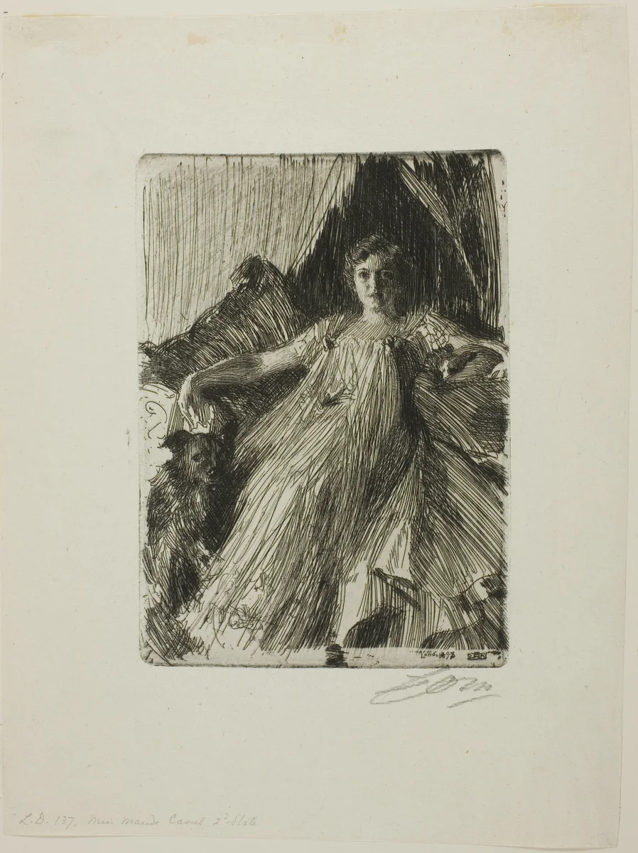Maud Cassel (Mrs. Ashley) by Anders Zorn, print, 1898