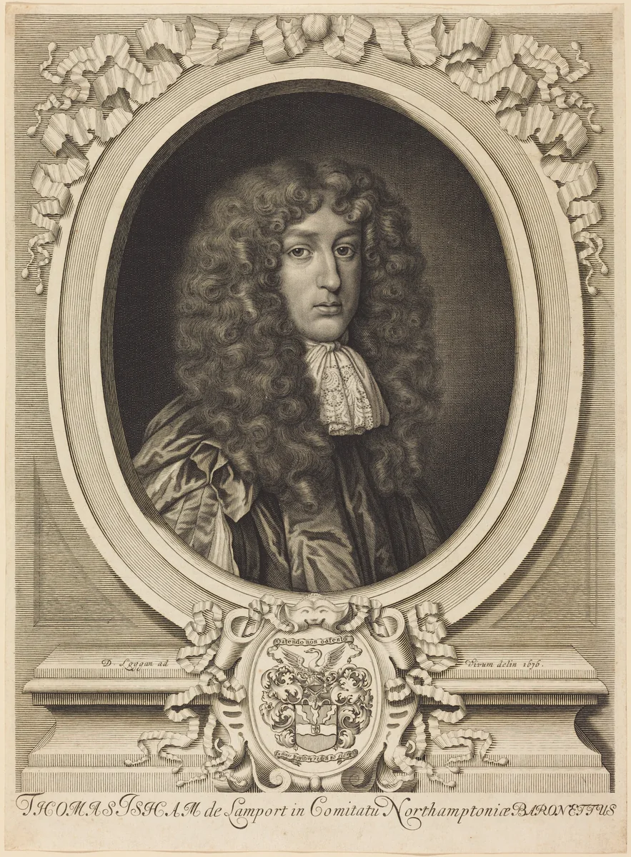 Sir Thomas Isham by David Loggan, print, 1676