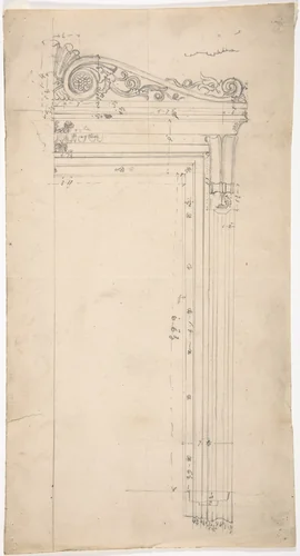 Design for a Door Frame, for 37 Tavistock Place, London by anonymous, drawing, 1800-1900