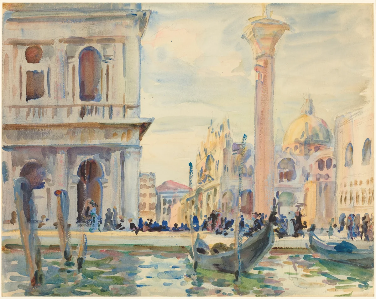 The Piazzetta by John Singer Sargent, drawing, 1906-1916