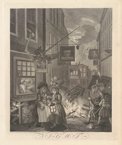 Night by William Hogarth, print, 1738