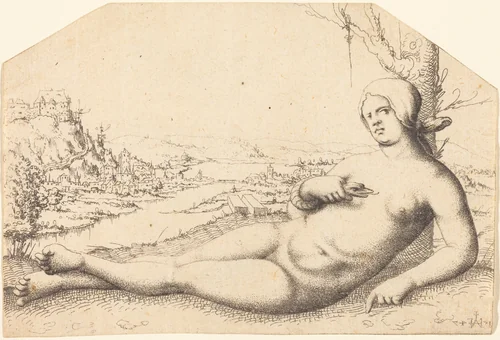 Death of Cleopatra by Augustin Hirschvogel, print, 1547