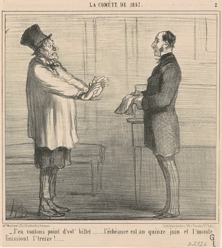 J'en voulons point d'vot' billet ... by Honoré Daumier, print, 1857