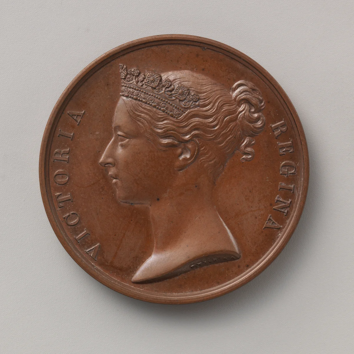 The Burmah Medal (1852–55), granted by the government of India, and now generally known as the Indian Medal by William Wyon, metalwork, 1850-1860