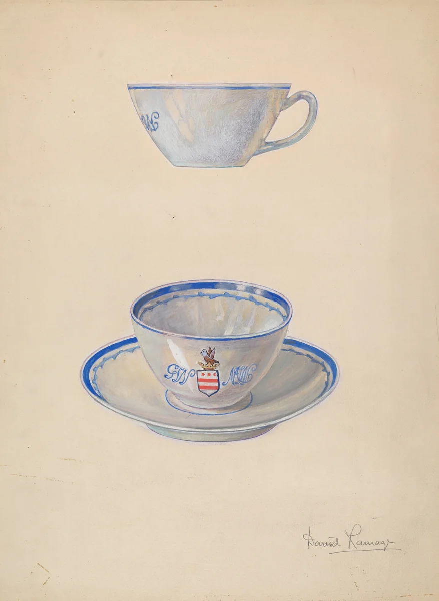Teacup and Saucer by David Ramage, index of american design, 1939