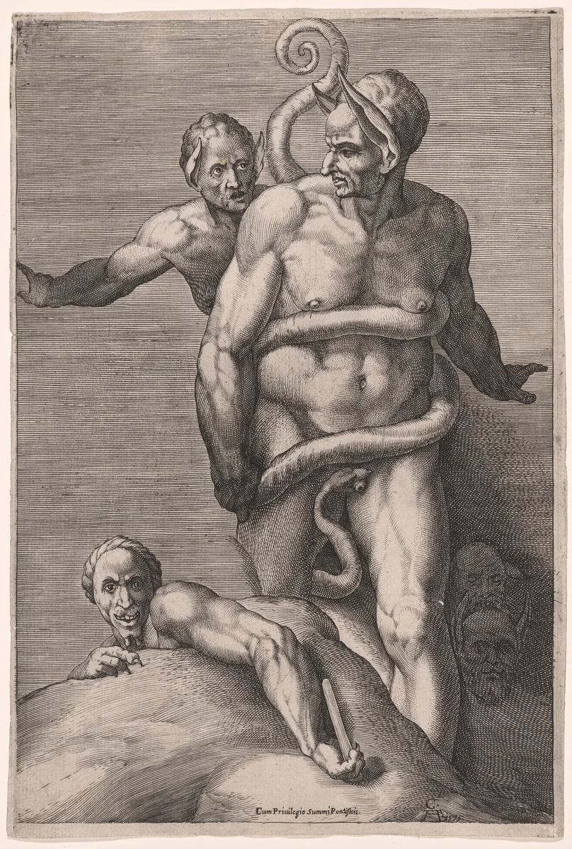 Minos and Demons, from the Last Judgment by Cherubino Alberti, print, 1575