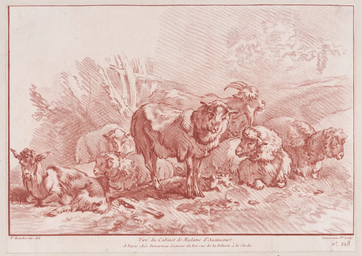 Animaux by Gilles Demarteau, print, 1748-1776