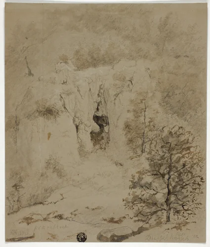 Rocky Landscape by Barend Cornelis Koekkoek, drawing, 1832