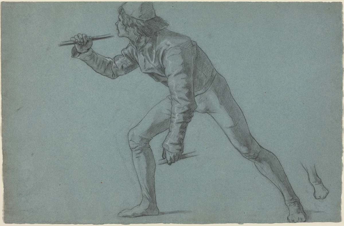 A Boy in Florentine Costume by Thomas Couture, drawing, 1863