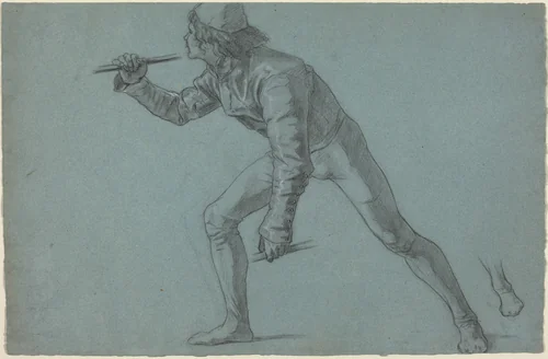 A Boy in Florentine Costume by Thomas Couture, drawing, 1863