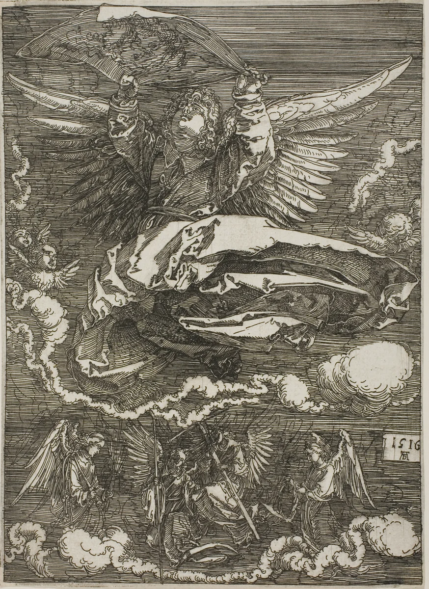 Sudarium Spread Out by an Angel by Albrecht Dürer, print, 1516