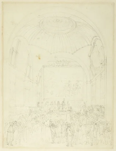 Study for Common Council Chamber, Guild Hall, from Microcosm of London by Augustus Charles Pugin
Thomas Rowlandson, drawing, 1807-1808