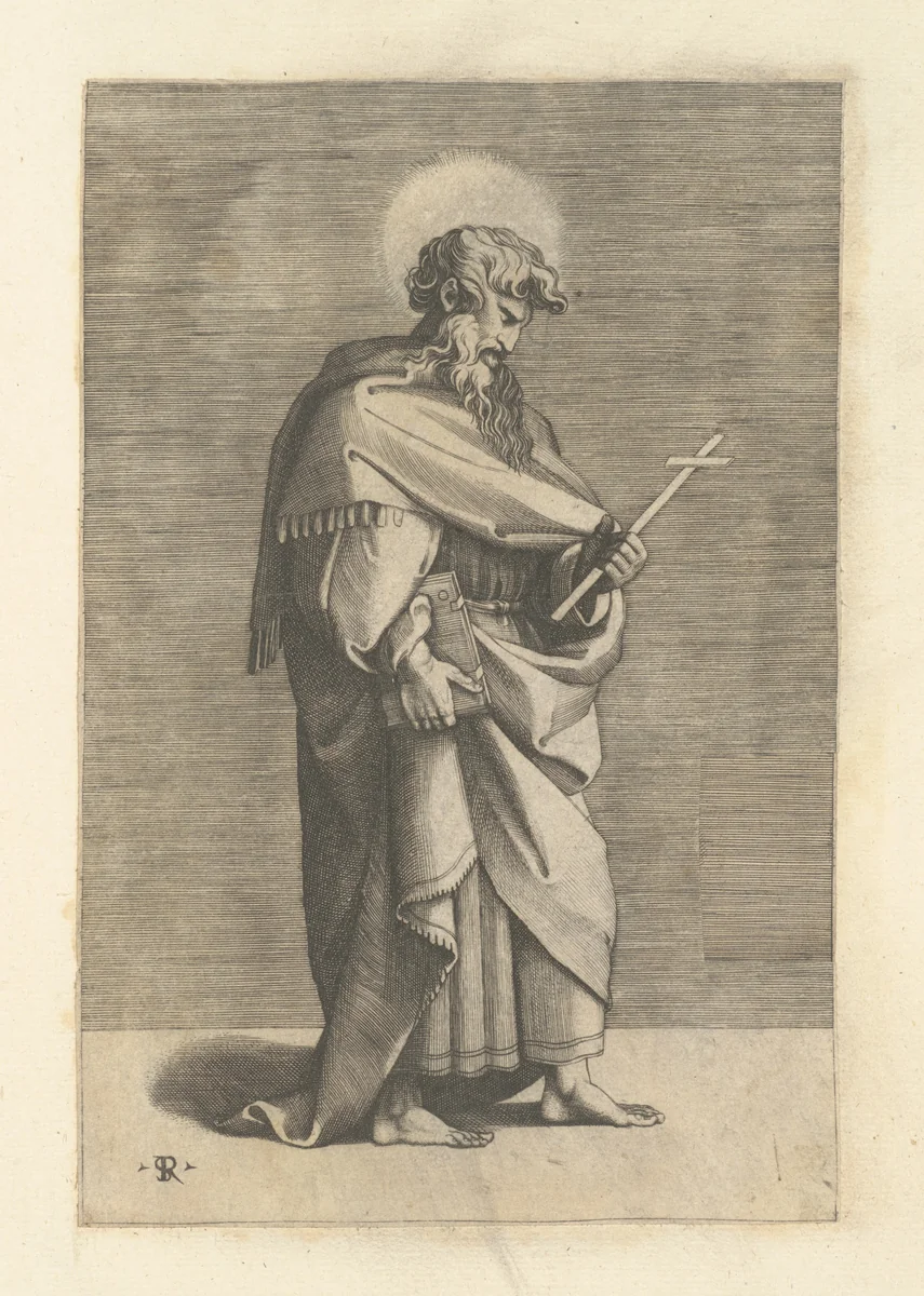 Saint Philip by Marco Dente, print, 1657
