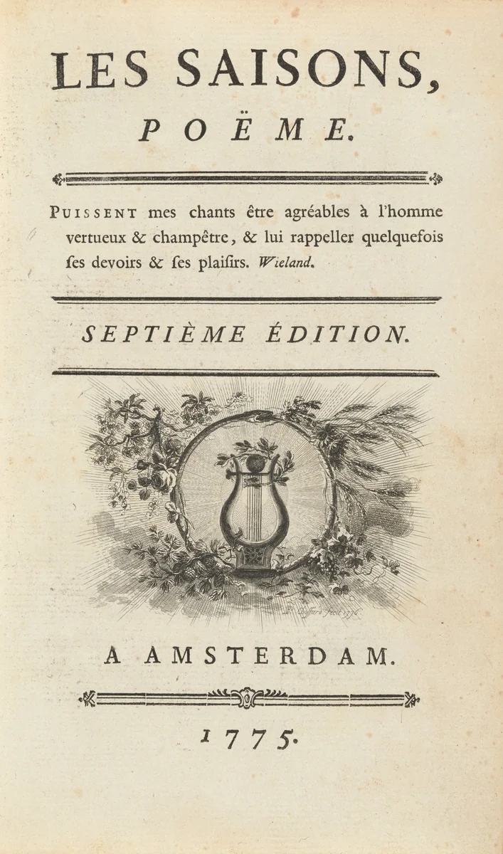 Les Saisons: poëme by Jean-François de Saint-Lambert, volume, 1775