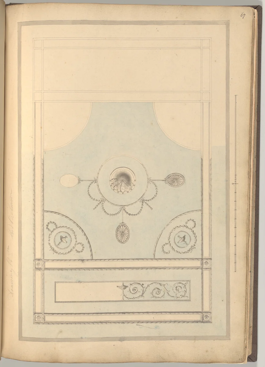 Design for Drawing Room Ceiling, Castlecoole, County Fermanagh, Ireland by James Wyatt, drawing, 1785-1802