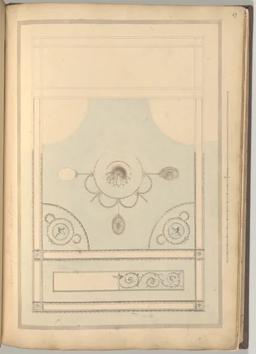 Design for Drawing Room Ceiling, Castlecoole, County Fermanagh, Ireland by James Wyatt, drawing, 1785-1802