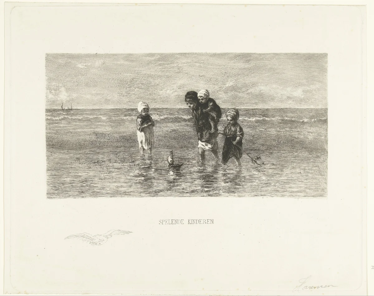Kinderen der zee by Petrus Johannes Arendzen, print, 1872-1909