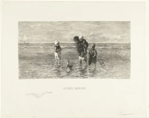 Kinderen der zee by Petrus Johannes Arendzen, print, 1872-1909