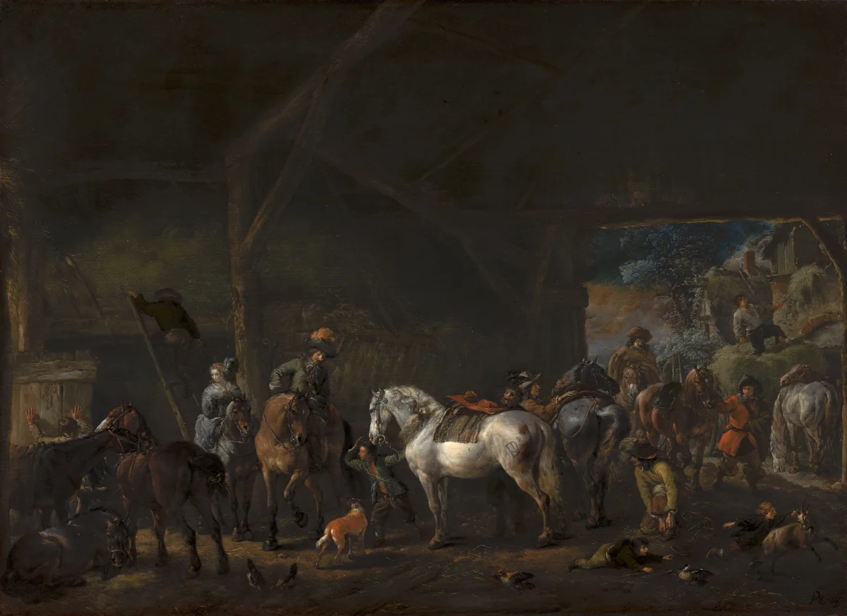 The Departure from the Stable by Philips Wouwerman, painting, 1660