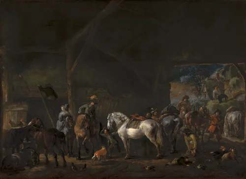 The Departure from the Stable by Philips Wouwerman, painting, 1660