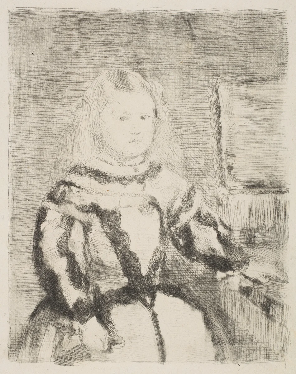 The Infanta Margarita, after Velázquez by Edgar Degas, print, 1856-1866