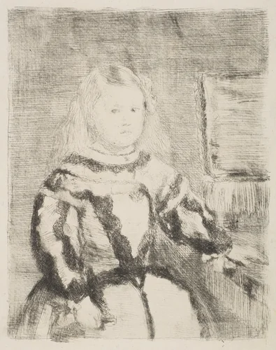 The Infanta Margarita, after Velázquez by Edgar Degas, print, 1856-1866