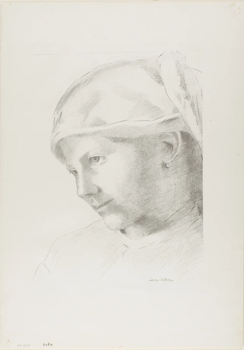 Girl by Odilon Redon, print, 1887