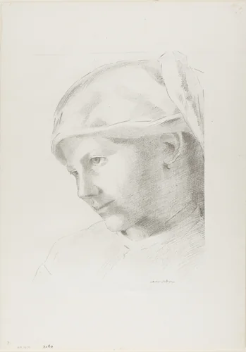 Girl by Odilon Redon, print, 1887