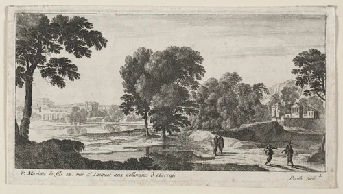 Landscape with Figures by Gabriel Perelle, print, 1603-1677