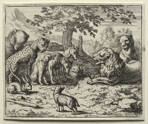 Reynard the Fox: The Lion's Council by Allart van Everdingen, print, 1650-1675