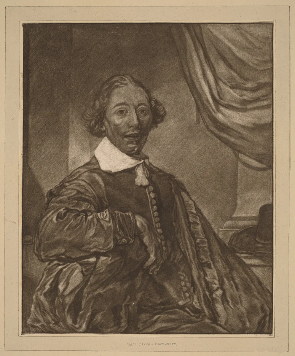 Portrait of a Seated Man by Cornelis Ploos van Amstel, print, 1771