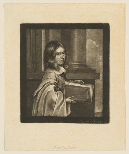Standing Boy with a Portfolio by Wallerant Vaillant, print, 1635-1677