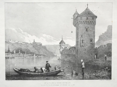 St. Goar and Rheinfels by Samuel Prout, print, 1824