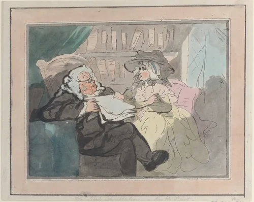A Counselor's Opinion After He Had Retired From Practice – The Legal Consultation by Thomas Rowlandson, print, 1775-1799